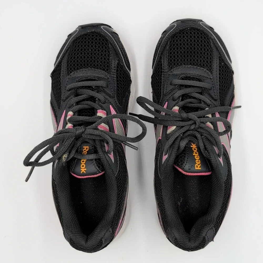 Reebok Pheehan Run Womens 7.5 Black Gray Silver‎ Lace Up Athletic Daily Shoes